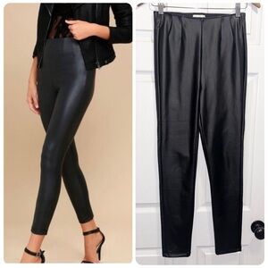Gentle Fawn Donovan High Waist Black Faux Leather Vegan Legging Pants Size Small
